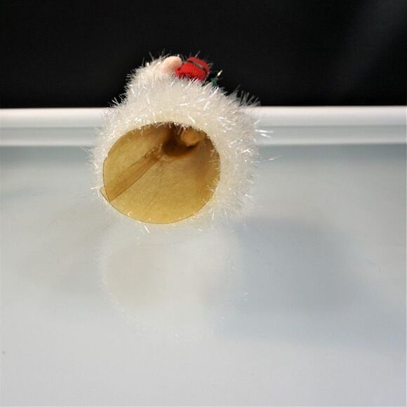 Frosted Snowman Santa Feathered Tinsel Glittery Christmas Ornament - Picture 5 of 7